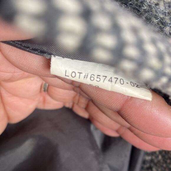 MODA International Gray White houndstooth Wool Blend Double Breast Coat Sz S - Picture 8 of 9